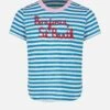 Girl Striped T-shirt With Bonjour St. Barth Embroidery