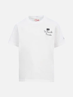 MC2 Saint Barth Boy Cotton T-shirt With Snoopy Print And St. Barth Pirate Embroidery | SNOOPY PEANUTS SPECIAL EDITION