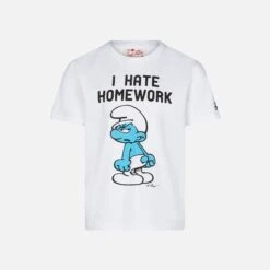 MC2 Saint Barth Boy Cotton T-shirt With Smurfs Print | ©PEYO SPECIAL EDITION