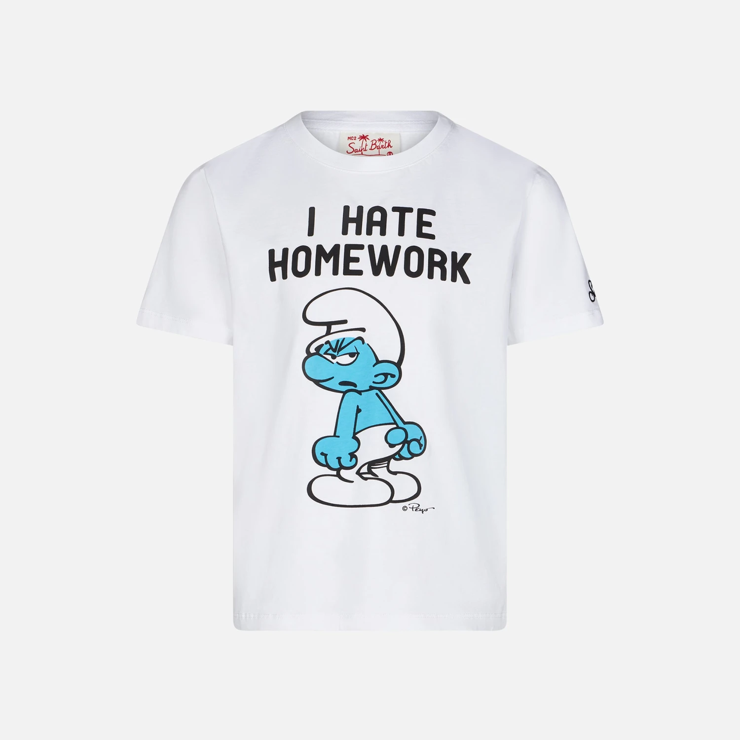 MC2 Saint Barth Boy Cotton T-shirt With Smurfs Print | ©PEYO SPECIAL EDITION 3 MC2 Saint Barth Boy Cotton T-shirt With Smurfs Print | ©PEYO SPECIAL EDITION
