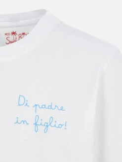 MC2 Saint Barth Boy Cotton T-shirt With Di Padre In Figlio Embroidery | SS LAZIO SPECIAL EDITION -MC2 Saint Barth Shop TSH0001 10207F 03