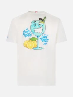 MC2 Saint Barth Man Cotton T-shirt With Cryptopuppets Gin Tonic Front And Back Placed Print | CRYPTOPUPPETS SPECIAL EDITION -MC2 Saint Barth Shop TSHM001 03470F man t shirt cryptopuppets cocktail 5