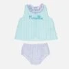 MC2 Saint Barth Baby Gingham Cotton Dress Abbie With Top And Bloomers