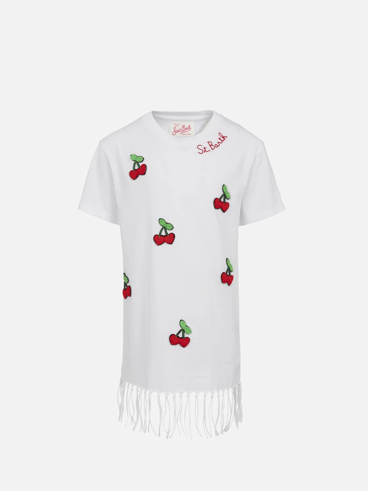 MC2 Saint Barth Girl Abbey Dress With Fringes And Cherry Patch 3 MC2 Saint Barth Girl Abbey Dress With Fringes And Cherry Patch