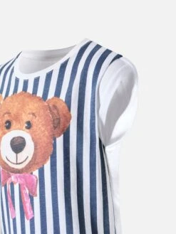 MC2 Saint Barth Cotton T-shirt Amelie With Teddy Bears Print -MC2 Saint Barth Shop UID AME0001MUSE61 GIRL T SHIRT BLUE MC2 MC2 3