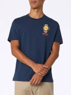 MC2 Saint Barth Man Heavy Cotton T-shirt Arnott With Crypto Ducktona Watch Print | CRYPTO PUPPETS SPECIAL EDITION -MC2 Saint Barth Shop UID ARN000103035G STBM T SHIRT BLUE 20240903153501 1