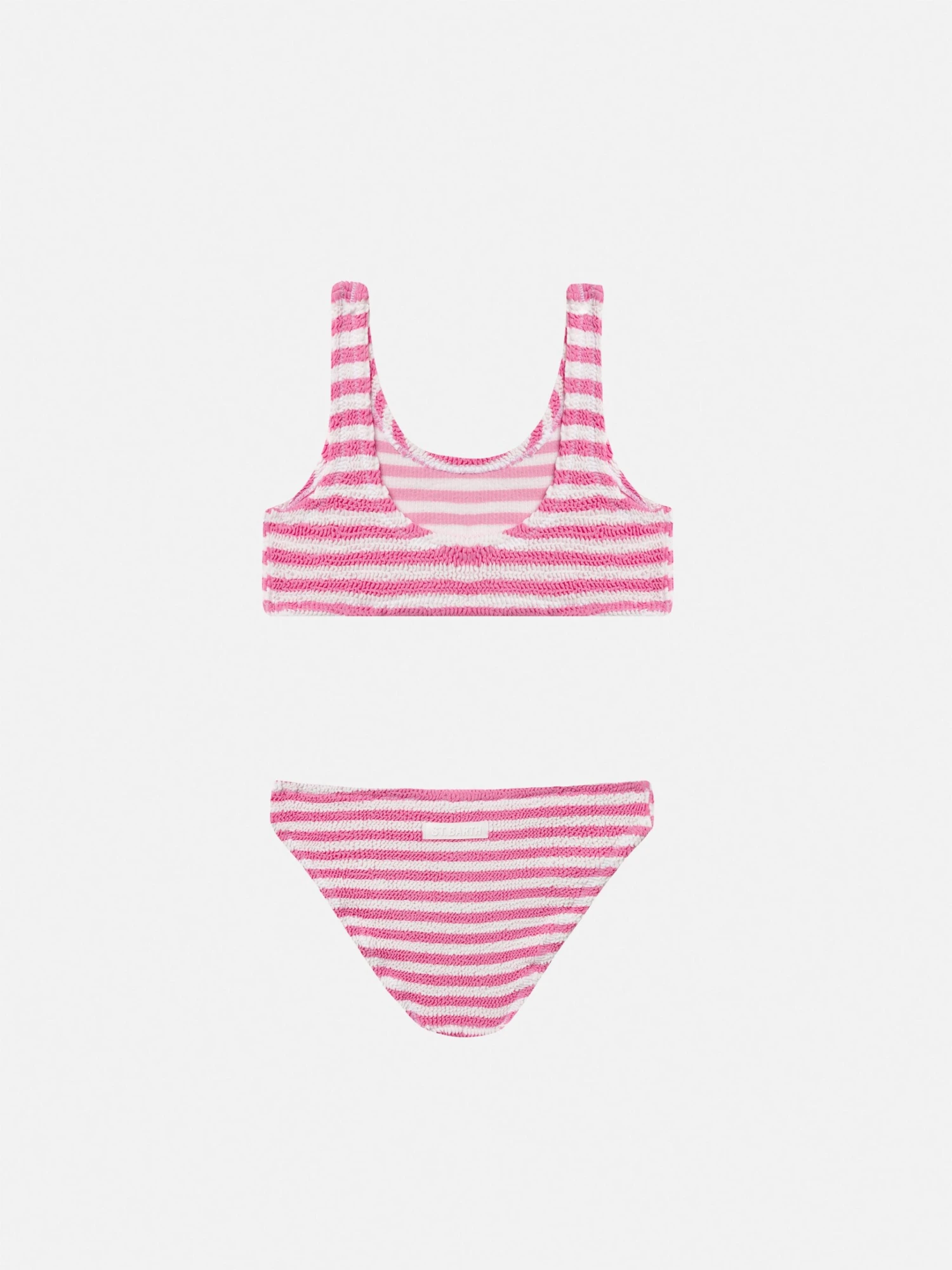 MC2 Saint Barth Pink Striped Crinkle Classic Bralette Bikini Baker 4 MC2 Saint Barth Pink Striped Crinkle Classic Bralette Bikini Baker - Image 2