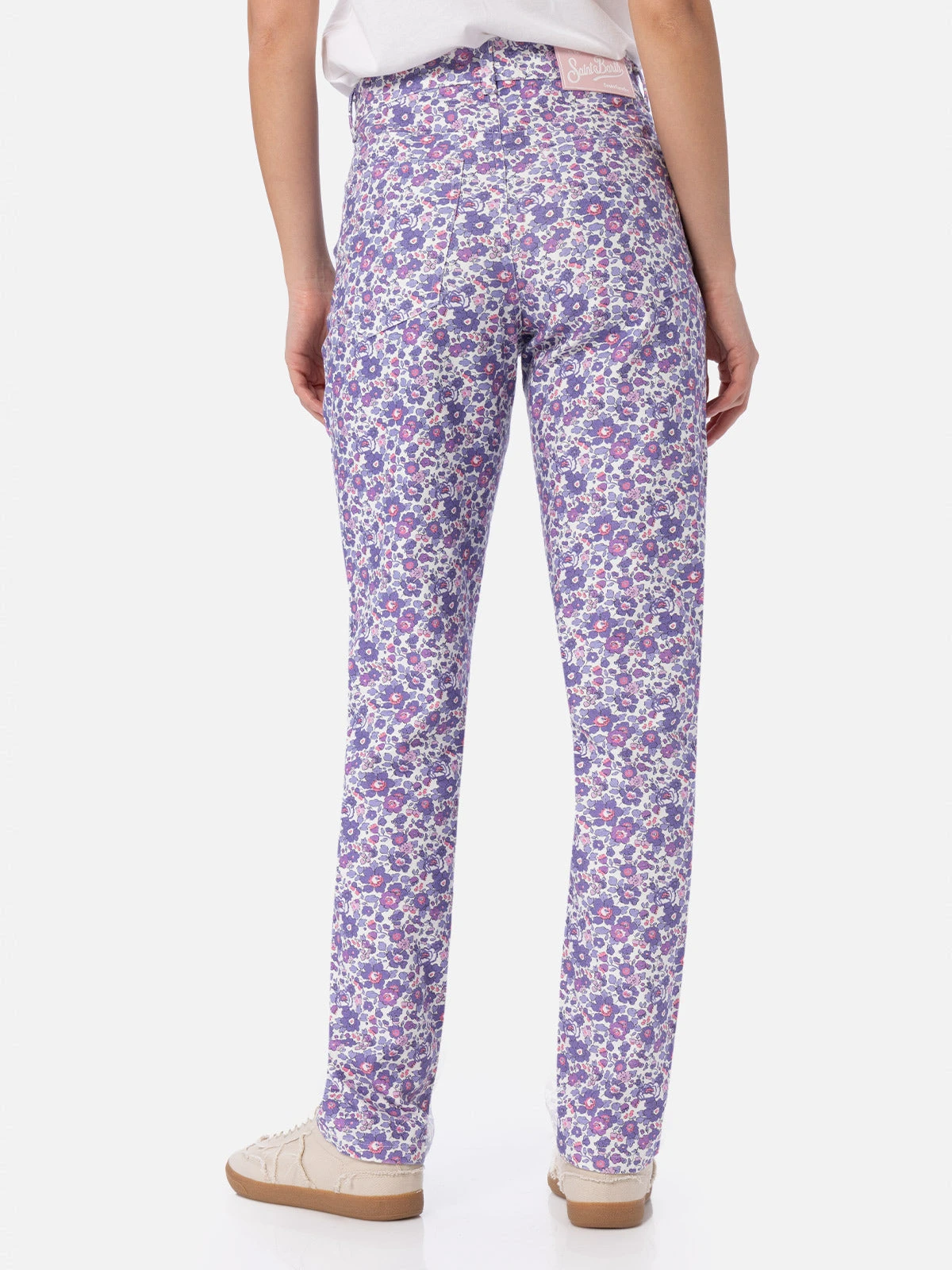 MC2 Saint Barth Woman Lilac Betsy Print Denim Belleville | MADE WITH LIBERTY FABRIC 6 MC2 Saint Barth Woman Lilac Betsy Print Denim Belleville | MADE WITH LIBERTY FABRIC - Image 4
