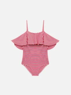 MC2 Saint Barth One-piece Swimsuit Brielle With Flounce And Striped Print