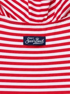 MC2 Saint Barth One-piece Swimsuit Brielle With Flounce And Striped Print -MC2 Saint Barth Shop UID BRIE001LIN41 GIRL ONEPIECE RED MC2 MC2 03