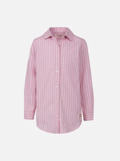 MC2 Saint Barth Girl Striped Print Cotton Over Shirt Mini Brigitte