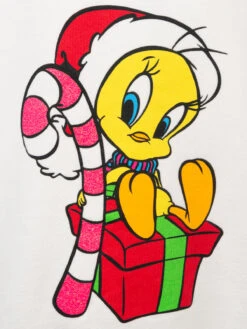 MC2 Saint Barth Girl Crewneck Sweatshirt Briony With Tweety Print | WARNER BROS SPECIAL EDITION -MC2 Saint Barth Shop UID BRN000200218E GIRL SWEATSHIRT WHITE FUNNY TITTIWB 03