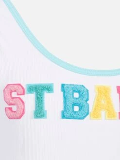 MC2 Saint Barth Cara White Ribbed One-piece Swimsuit With Multicolor Logo Patch -MC2 Saint Barth Shop UID CARA00304340H GIRL ONEPIECE WHITE 20250214183500 03