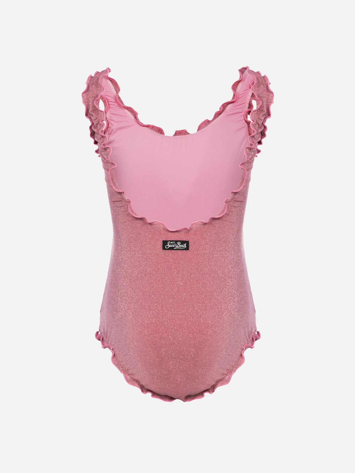 MC2 Saint Barth Girl Lurex One Piece Swimsuit Clio With Contrast Frill 4 MC2 Saint Barth Girl Lurex One Piece Swimsuit Clio With Contrast Frill - Image 2