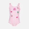 MC2 Saint Barth Clio One-piece Swimsuit With Pink Striped Print