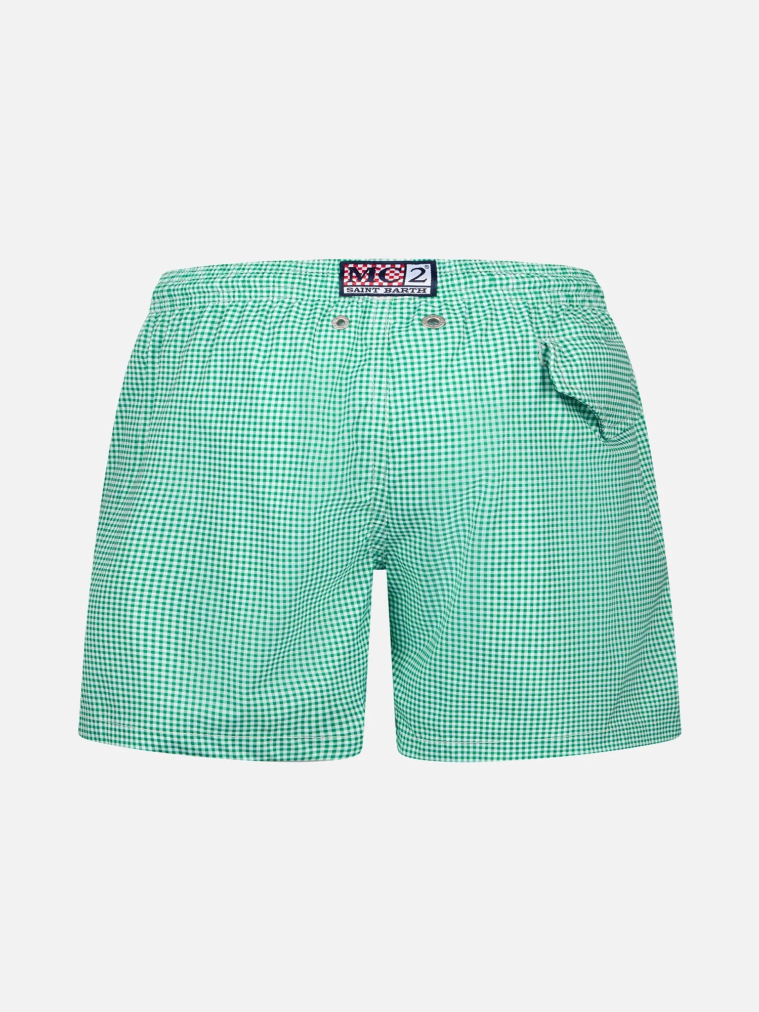 MC2 Saint Barth Classic Stretch Comfort Light Jr Swim Shorts With Gingham Print 4 MC2 Saint Barth Classic Stretch Comfort Light Jr Swim Shorts With Gingham Print - Image 2