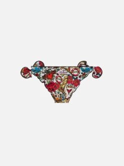 Girl Swim Briefs With Tattoo Print -MC2 Saint Barth Shop UID CRIC001VIV41 GIRL BOTTOM RED 0 0 2