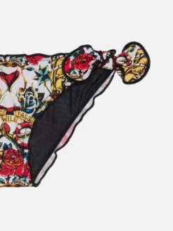 Girl Swim Briefs With Tattoo Print -MC2 Saint Barth Shop UID CRIC001VIV41 GIRL BOTTOM RED 0 0 3