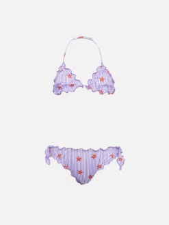 MC2 Saint Barth Girl Classic Triangle Bikini Cris With Seastars Print