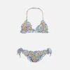 MC2 Saint Barth Cris Classic Triangle Bikini With Poppy And Daisy Print | MADE WITH LIBERTY FABRIC -MC2 Saint Barth Shop UID CRIS00101118H GIRL BIKINI PINK LIBERTY 20250214180418 01