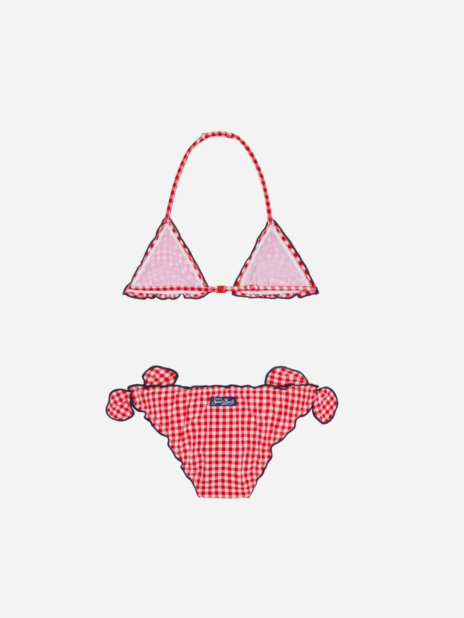 MC2 Saint Barth Girl Triangle Bikini With Red Gingham Print 4 MC2 Saint Barth Girl Triangle Bikini With Red Gingham Print - Image 2