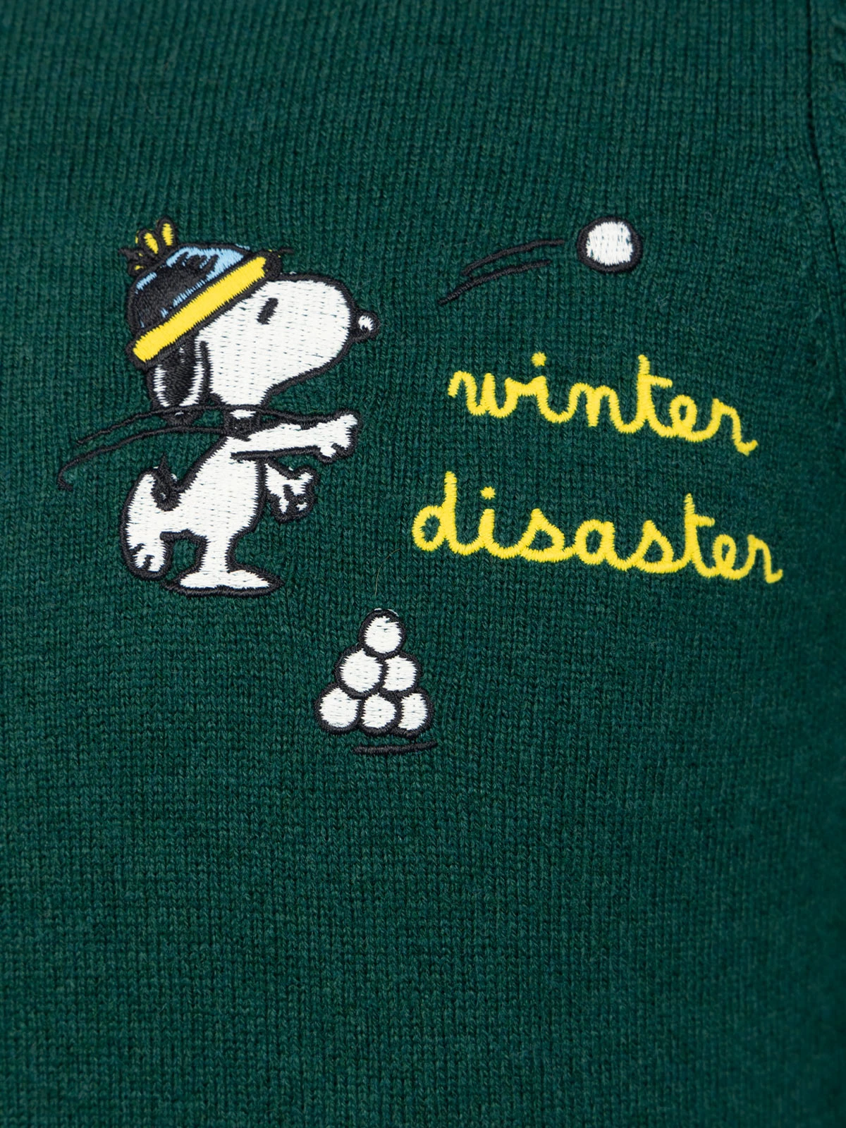 MC2 Saint Barth Boy Green Crewneck Sweater Douglas Light With Snoopy Snowball Embroidery | SNOOPY PEANUTS SPECIAL EDITION 4 MC2 Saint Barth Boy Green Crewneck Sweater Douglas Light With Snoopy Snowball Embroidery | SNOOPY PEANUTS SPECIAL EDITION - Image 2