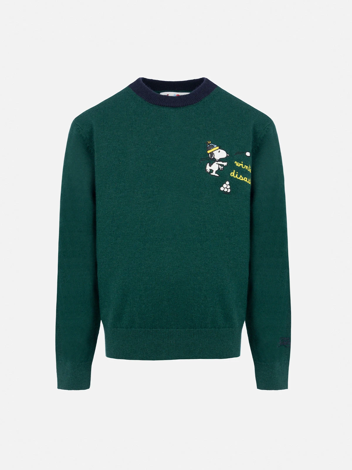MC2 Saint Barth Boy Green Crewneck Sweater Douglas Light With Snoopy Snowball Embroidery | SNOOPY PEANUTS SPECIAL EDITION 3 MC2 Saint Barth Boy Green Crewneck Sweater Douglas Light With Snoopy Snowball Embroidery | SNOOPY PEANUTS SPECIAL EDITION