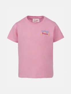 MC2 Saint Barth Girl Cotton Jersey Crewneck T-shirt Elly With Oggi Faccio La Brava Embroidery
