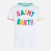 MC2 Saint Barth Girl Cotton Jersey Crewneck T-shirt Elly With Saint Barth Terry Patch -MC2 Saint Barth Shop UID ELLY00300312F KIDS T SHIRT WHITE 20240727163500 1