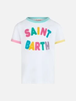 MC2 Saint Barth Girl Cotton Jersey Crewneck T-shirt Elly With Saint Barth Terry Patch