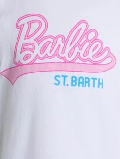 MC2 Saint Barth Girl Cotton Jersey Crewneck T-shirt Elly With Barbie Saint Barth Print | BARBIE SPECIAL EDITION -MC2 Saint Barth Shop UID ELLY00301847F GIRL T SHIRT WHITE 3