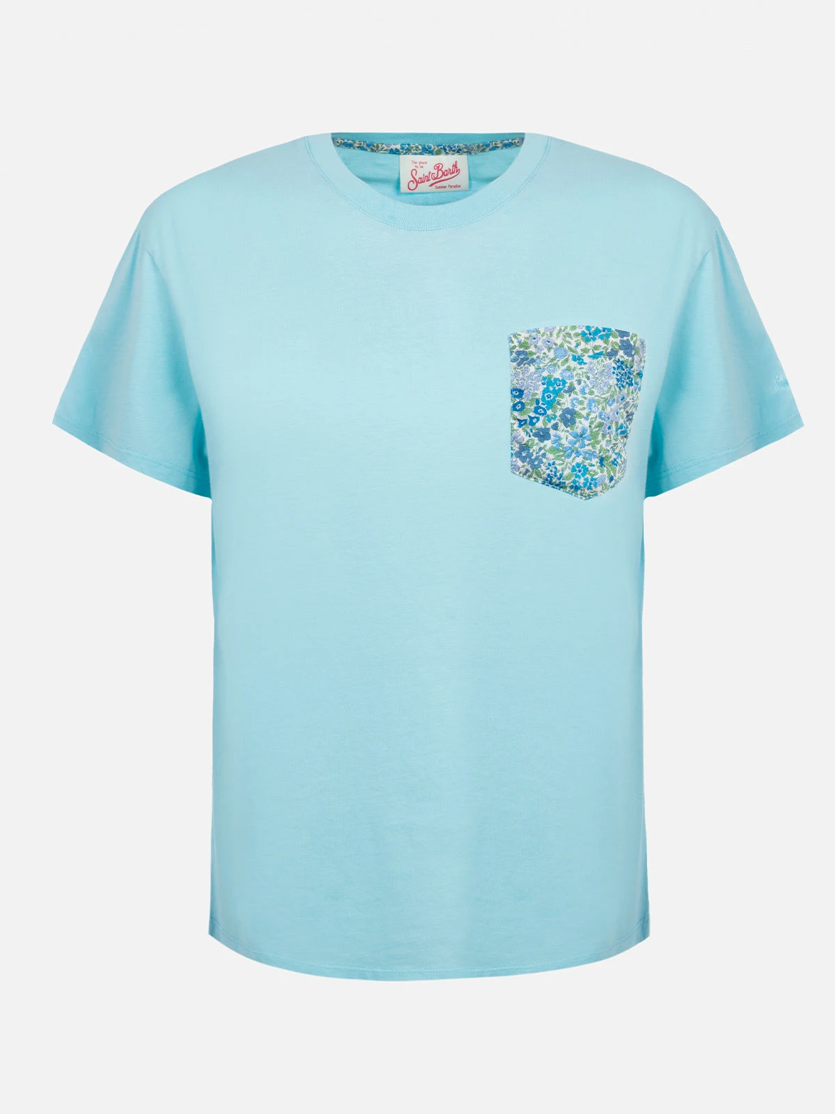MC2 Saint Barth Woman Cotton Jersey Crewneck T-shirt Emilie Joanna Luise Patch Pocket | MADE WITH LIBERTY FABRIC 6 MC2 Saint Barth Woman Cotton Jersey Crewneck T-shirt Emilie Joanna Luise Patch Pocket | MADE WITH LIBERTY FABRIC - Image 4