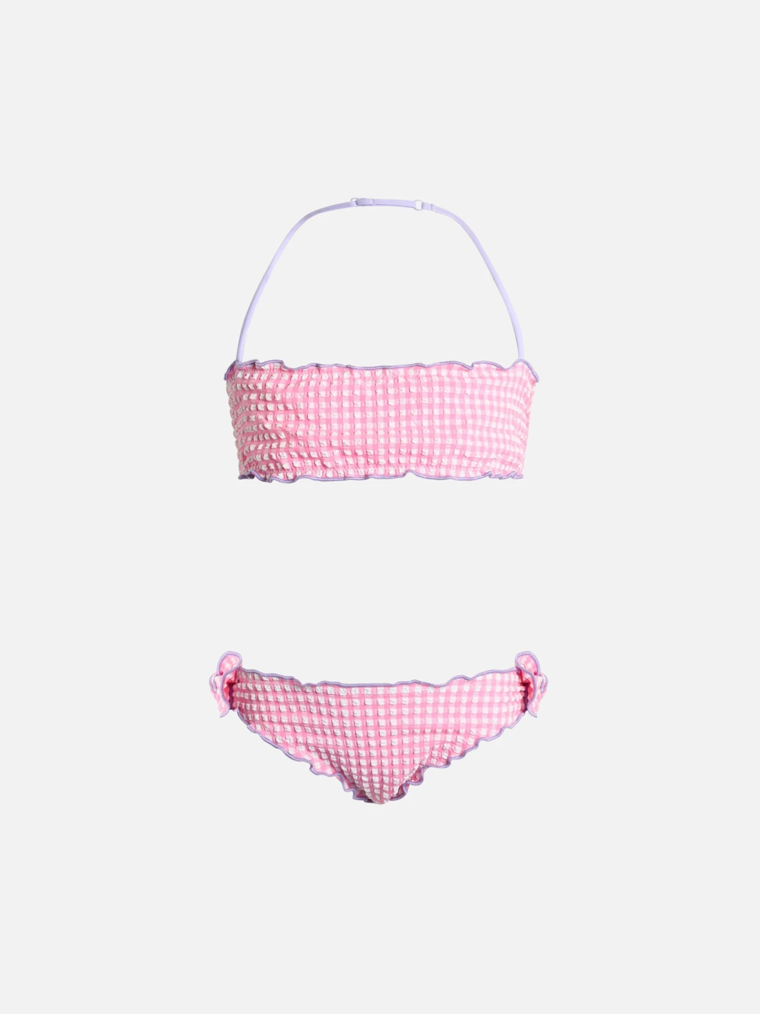MC2 Saint Barth Girl Seersucker Classic Bandeau Bikini Emy With Gingham Print 3 MC2 Saint Barth Girl Seersucker Classic Bandeau Bikini Emy With Gingham Print