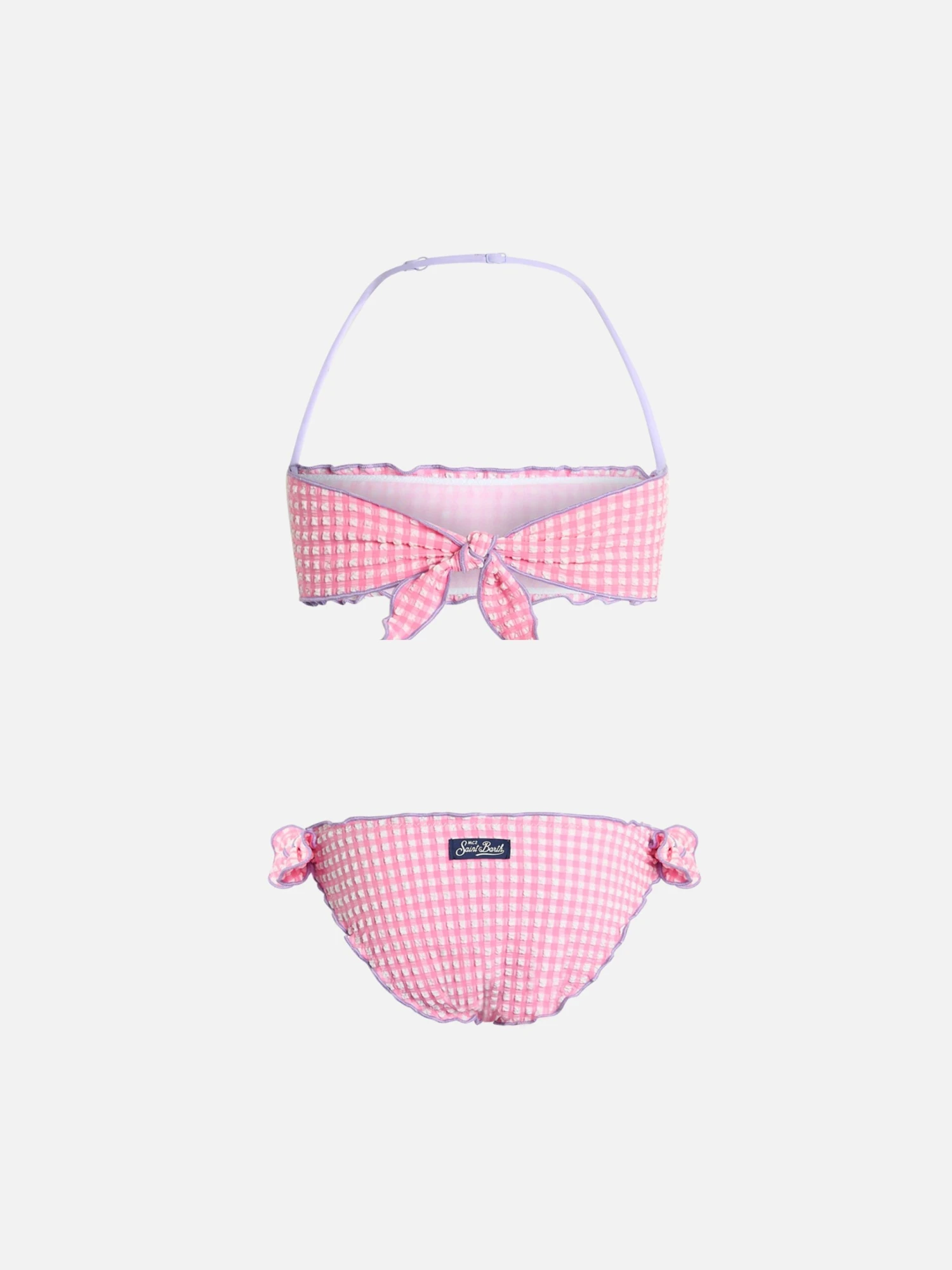 MC2 Saint Barth Girl Seersucker Classic Bandeau Bikini Emy With Gingham Print 4 MC2 Saint Barth Girl Seersucker Classic Bandeau Bikini Emy With Gingham Print - Image 2
