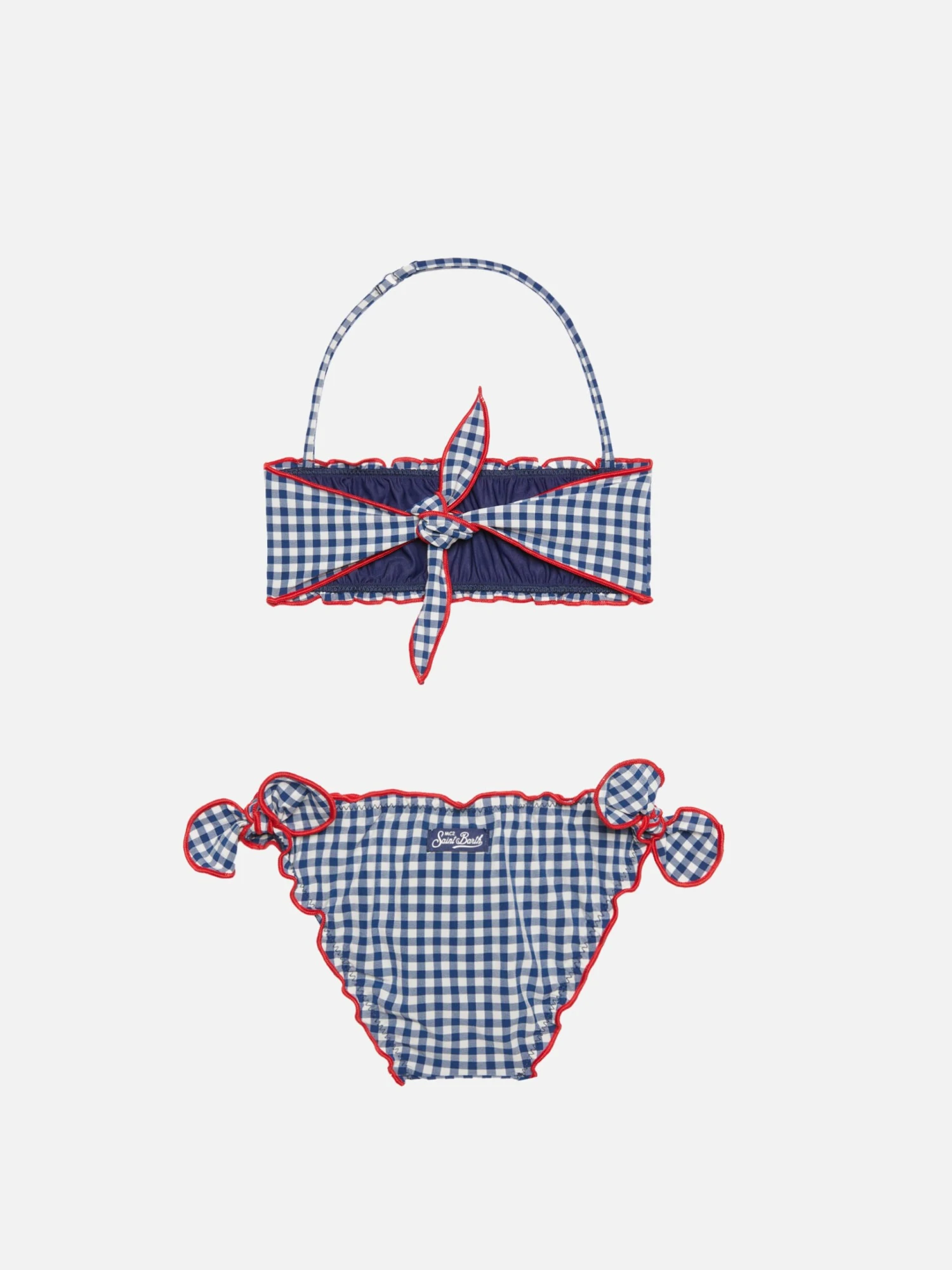 MC2 Saint Barth Girl Bandeau Bikini With Gingham Print 4 MC2 Saint Barth Girl Bandeau Bikini With Gingham Print - Image 2