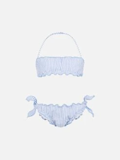 MC2 Saint Barth Emy Classic Bandeau Seersucker Bikini With Striped Print