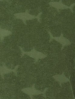 MC2 Saint Barth Boy Military Terry T-shirt Gary With Shark Embossed Pattern -MC2 Saint Barth Shop UID GAR000100070F BOY T SHIRT GREEN 3