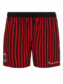 MC2 Saint Barth Mid-length Gustavia Swim-shorts With Milan Print | AC MILAN SPECIAL EDITION