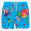 MC2 Saint Barth Mid-length Gustavia Swim-shorts With Britto World Placed Print| BRITTO SPECIAL EDITION -MC2 Saint Barth Shop UID GUS000902905H MAN SWIMSHORT BLUE ART ROMEROBRITTO 5