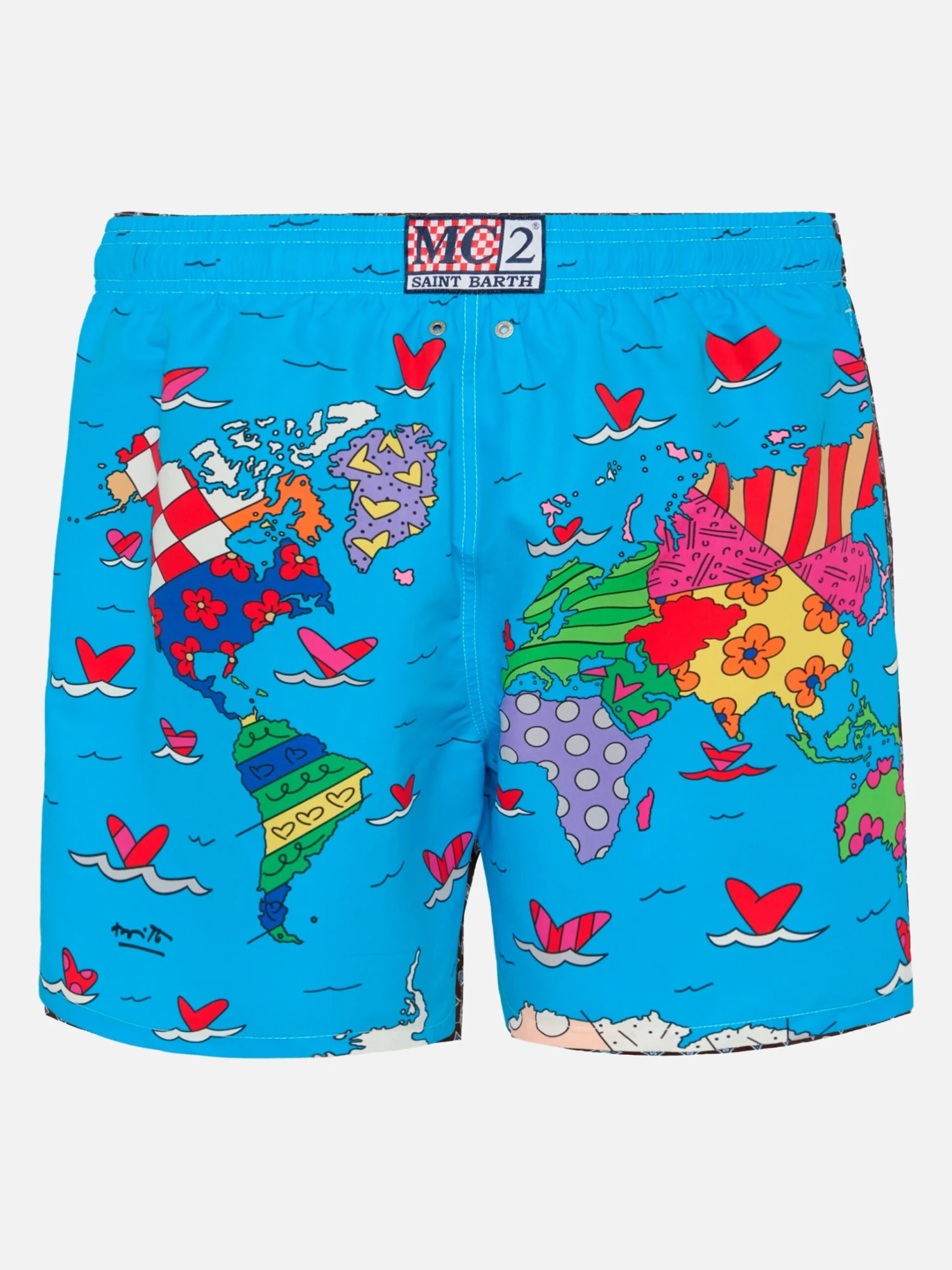 MC2 Saint Barth Mid-length Gustavia Swim-shorts With Britto World Placed Print| BRITTO SPECIAL EDITION 4 MC2 Saint Barth Mid-length Gustavia Swim-shorts With Britto World Placed Print| BRITTO SPECIAL EDITION - Image 2