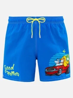MC2 Saint Barth Man Mid-length Gustavia Swim-shorts With Cryptopuppets Placed Print| CRYPTOPUPPETS SPECIAL EDITION