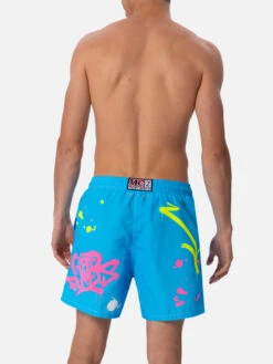 MC2 Saint Barth Man Mid-length Gustavia Swim-shorts With Ducky Cryptopuppets Placed Print| CRYPTOPUPPETS SPECIAL EDITION -MC2 Saint Barth Shop UID GUS000904377F MAN SWIMSHORT SKY CRYPTOPUPPETS 02