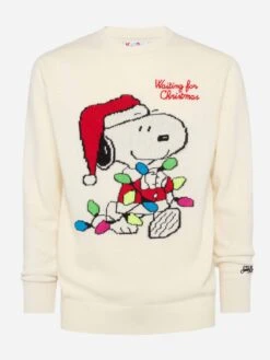 MC2 Saint Barth Sweater Heron With Snoopy Jacquard And Embroidery | SNOOPY PEANUTS® SPECIAL EDITION -MC2 Saint Barth Shop UID HER000100553E MAN KNITWEAR WHITE XMAS PEANUTS 20250107173500 4