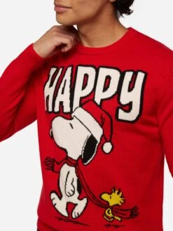 MC2 Saint Barth Sweater Heron With Snoopy Jacquard | SNOOPY PEANUTS® SPECIAL EDITION -MC2 Saint Barth Shop UID HER000109786E MAN KNITWEAR RED XMAS PEANUTS 20250107183502 2