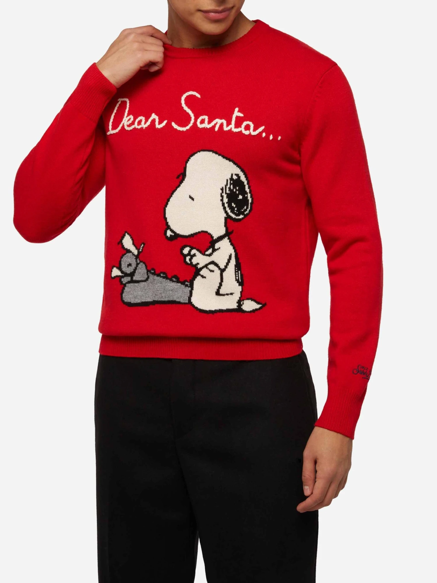 MC2 Saint Barth Red Sweater Heron With Snoopy Jacquard And Embroidery | SNOOPY PEANUTS® SPECIAL EDITION 3 MC2 Saint Barth Red Sweater Heron With Snoopy Jacquard And Embroidery | SNOOPY PEANUTS® SPECIAL EDITION