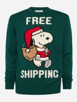 MC2 Saint Barth Green Sweater Heron With Snoopy Jacquard | SNOOPY PEANUTS® SPECIAL EDITION -MC2 Saint Barth Shop UID HER000110750E MAN KNITWEAR GREEN XMAS PEANUTS 20250107173500 4