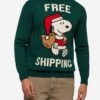 MC2 Saint Barth Green Sweater Heron With Snoopy Jacquard | SNOOPY PEANUTS® SPECIAL EDITION -MC2 Saint Barth Shop UID HER000110750E MAN KNITWEAR GREEN XMAS PEANUTS 20250107183502 1