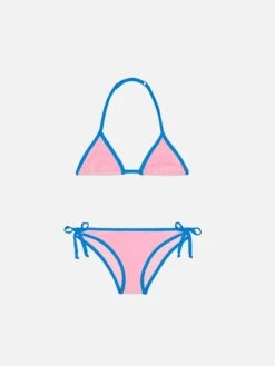 MC2 Saint Barth Girl Pink Triangle Bikini With Piping