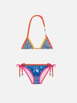 MC2 Saint Barth Girl Triangle Bikini With Leopard Print