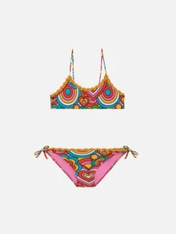 MC2 Saint Barth Girl Bralette Bikini With Multicolor Print